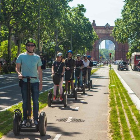 Arc de Triomp on segway in Barcelona